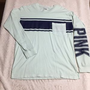 PINK Victoria’s Secret Mint and Navy Long Sleeve